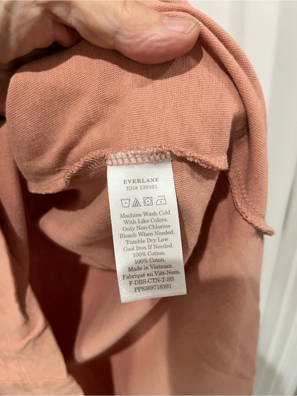 Everlane Women’s SzL Short-Sleeve Pocket Cotton T-Shirt Mini Dress, Blush - Picture 6 of 6